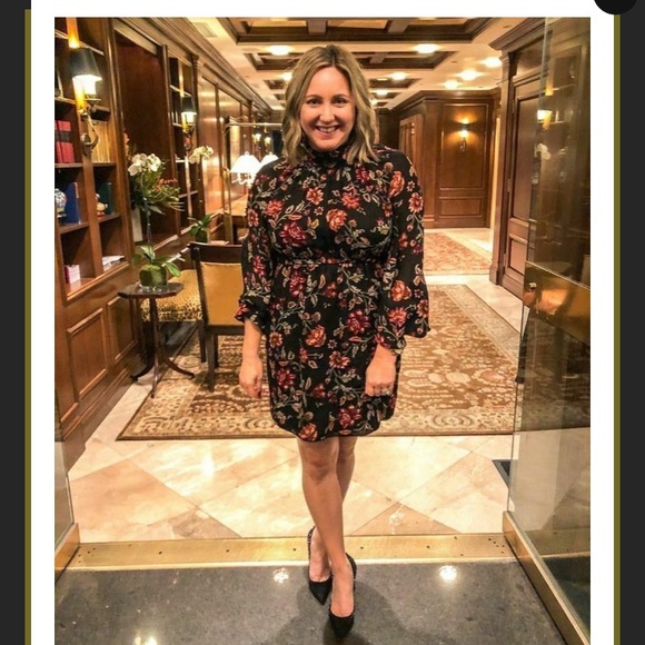 A.L.C. Nadia mock neck floral silk dress - Picture 11 of 14